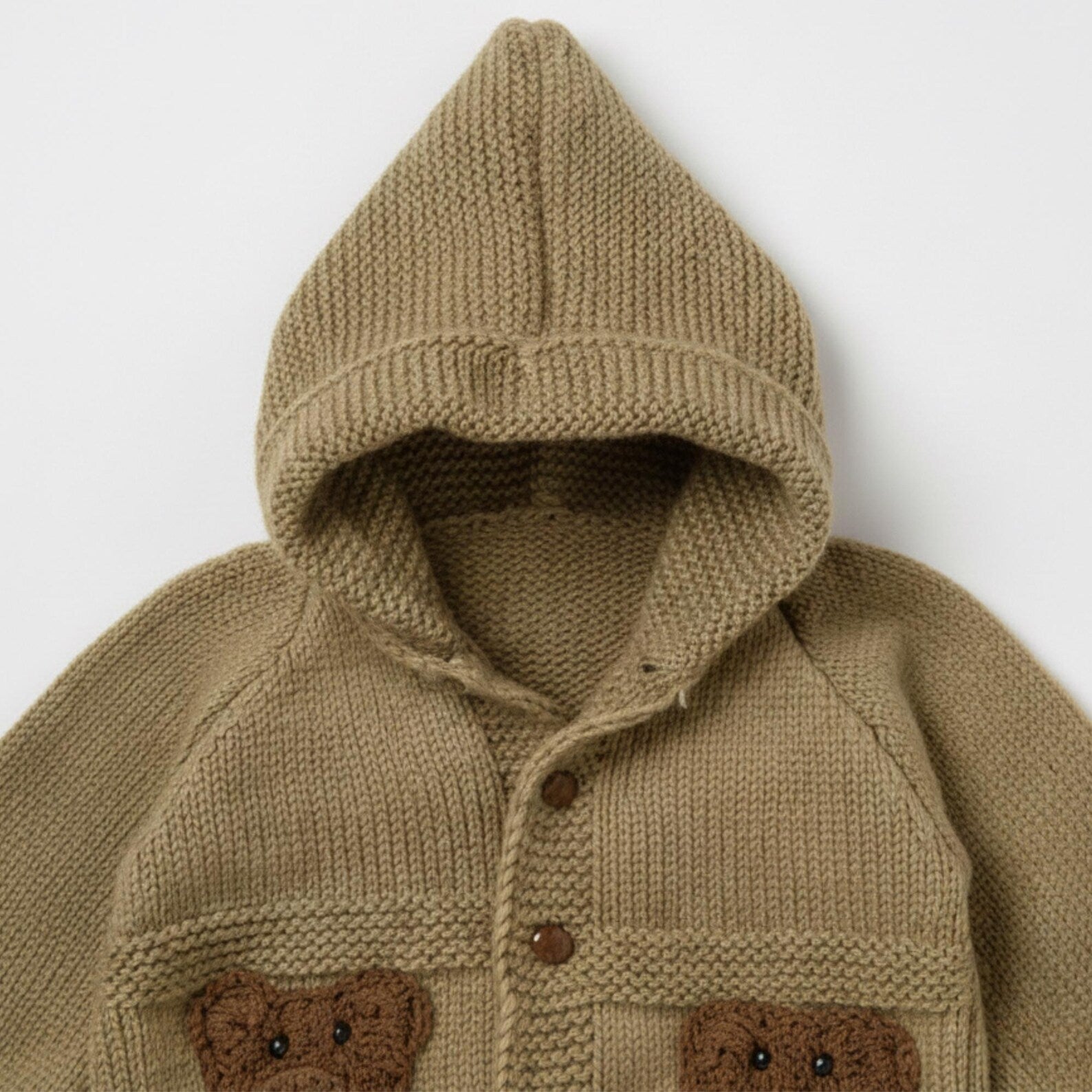 VelouraKids Handmade Bear Baby Coming Home Outfit – 3-Piece Knitted Gender-Neutral Set with Booties | Vintage Heirloom Gift