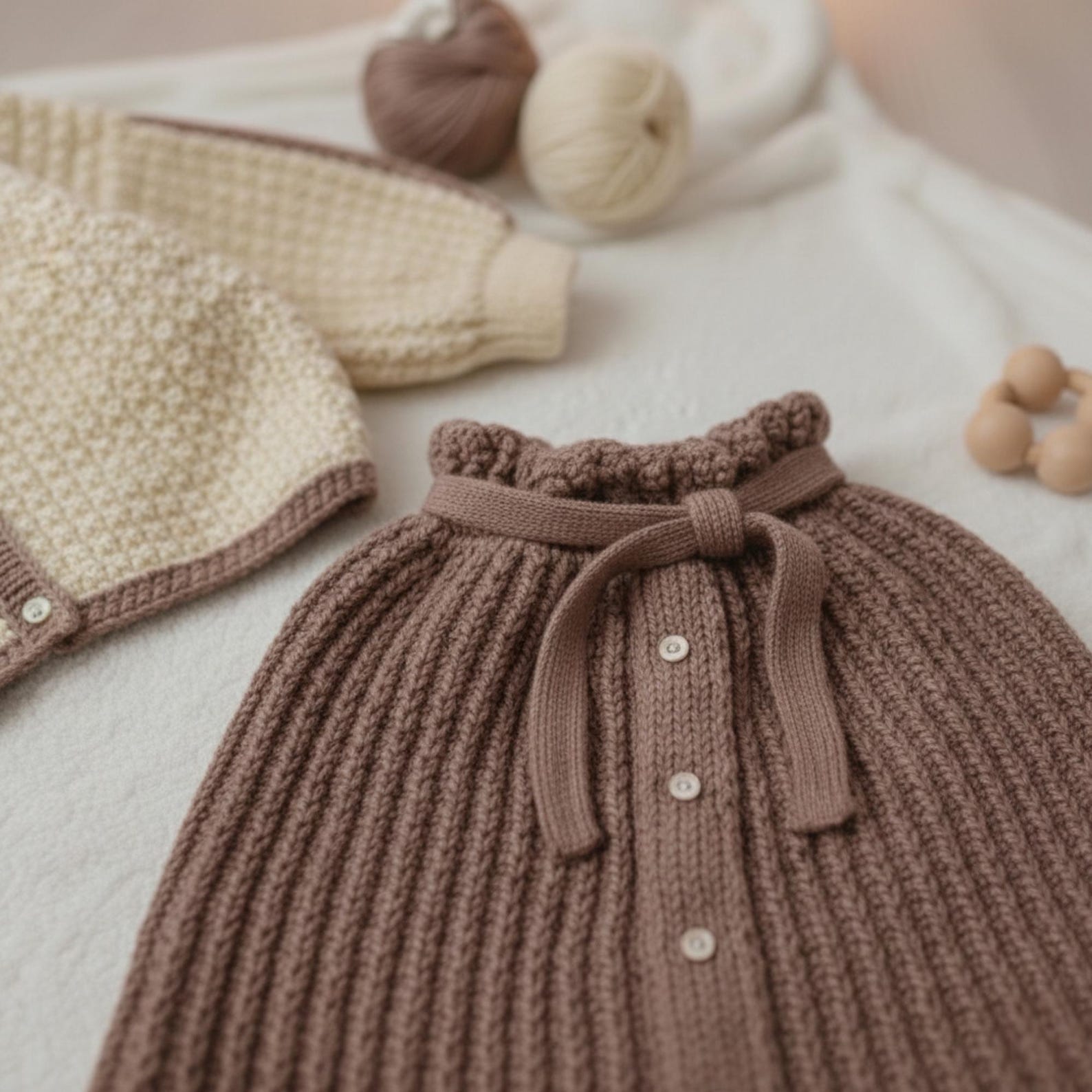 VelouraKids Handmade Crochet Baby Girl Outfit – Knit Cardigan & Skirt Set | Newborn Fall/Winter Sweater | Baby Shower & Photography Gift | Boho Style