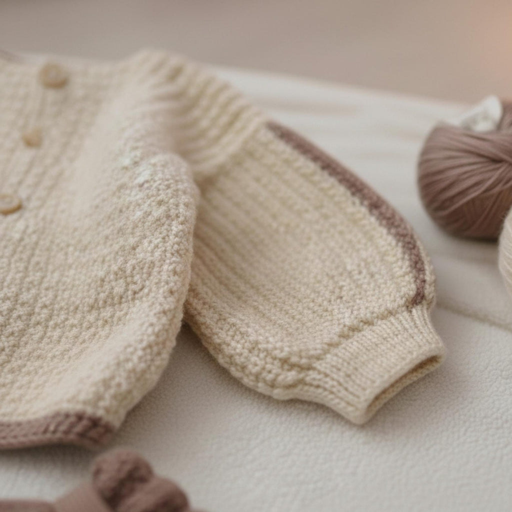 VelouraKids Handmade Crochet Baby Girl Outfit – Knit Cardigan & Skirt Set | Newborn Fall/Winter Sweater | Baby Shower & Photography Gift | Boho Style